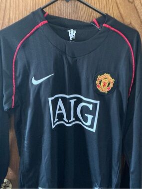 Nike Manchester United Black AIG Long Sleeve Jersey